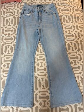 Aeropostale Light Blue Flare Jeans - Women's Wide Leg Denim